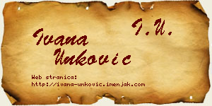 Ivana Unković vizit kartica